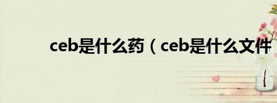 ceb是什么药（ceb是什么文件）