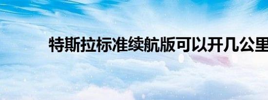 特斯拉标准续航版可以开几公里