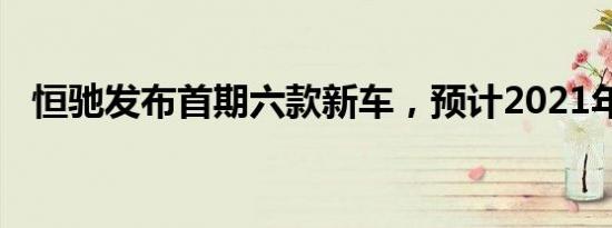 恒驰发布首期六款新车，预计2021年量产