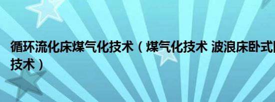 循环流化床煤气化技术（煤气化技术 波浪床卧式回转煤气化技术）