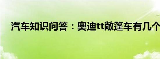 汽车知识问答：奥迪tt敞篷车有几个座位