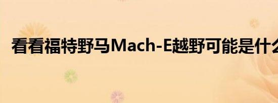 看看福特野马Mach-E越野可能是什么样子