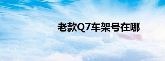 老款Q7车架号在哪