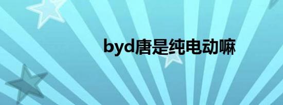 byd唐是纯电动嘛