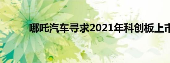 哪吒汽车寻求2021年科创板上市