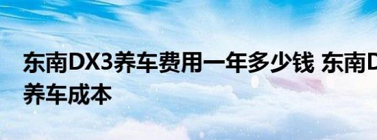 东南DX3养车费用一年多少钱 东南DX31.5T养车成本