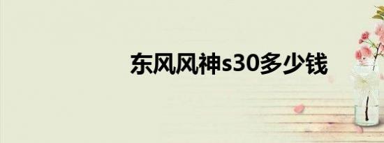 东风风神s30多少钱