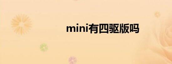 mini有四驱版吗