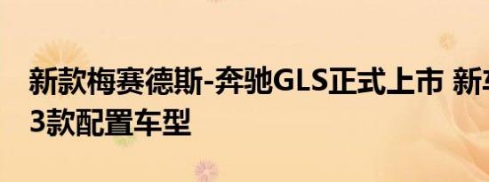 新款梅赛德斯-奔驰GLS正式上市 新车共推出3款配置车型