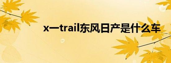 x一trail东风日产是什么车