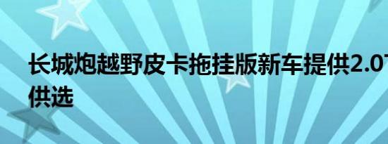 长城炮越野皮卡拖挂版新车提供2.0T柴油版供选