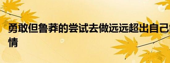 勇敢但鲁莽的尝试去做远远超出自己能力的事情