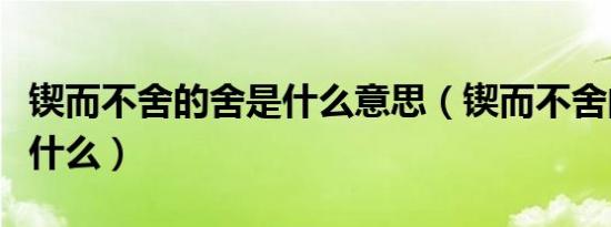 锲而不舍的舍是什么意思（锲而不舍的意思是什么）