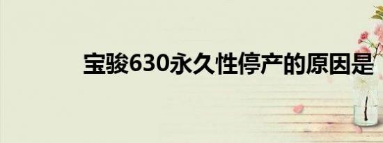 宝骏630永久性停产的原因是