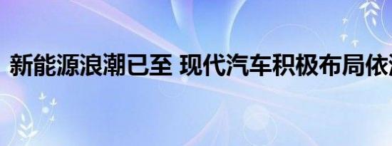 新能源浪潮已至 现代汽车积极布局依浪前行