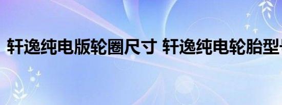 轩逸纯电版轮圈尺寸 轩逸纯电轮胎型号规格