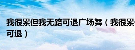 我很累但我无路可退广场舞（我很累但我无路可退）