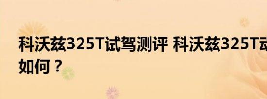 科沃兹325T试驾测评 科沃兹325T动力表现如何？