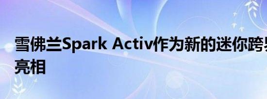 雪佛兰Spark Activ作为新的迷你跨界车首次亮相