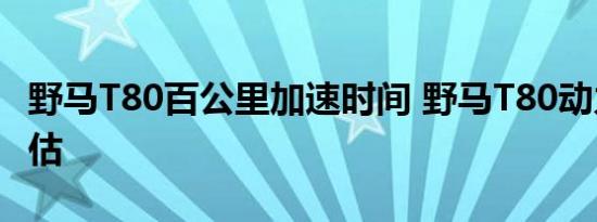 野马T80百公里加速时间 野马T80动力性能评估