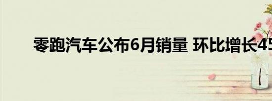 零跑汽车公布6月销量 环比增长45％