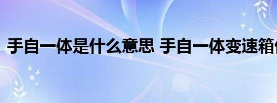 手自一体是什么意思 手自一体变速箱优缺点