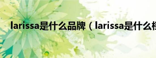 larissa是什么品牌（larissa是什么档次）