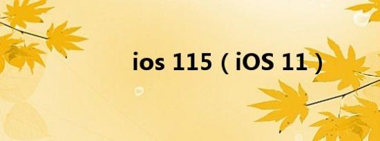 ios 115（iOS 11）