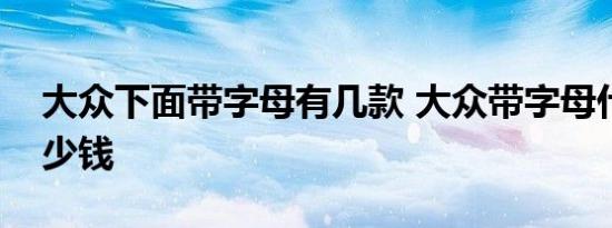 大众下面带字母有几款 大众带字母什么车多少钱