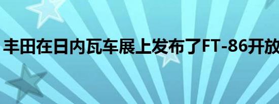 丰田在日内瓦车展上发布了FT-86开放概念车