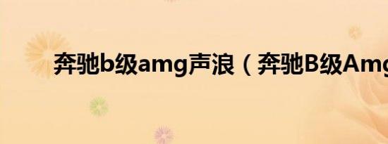 奔驰b级amg声浪（奔驰B级Amg）