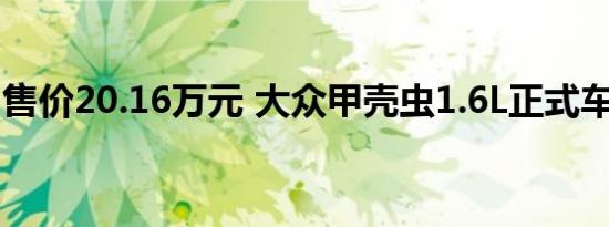 售价20.16万元 大众甲壳虫1.6L正式车型上市