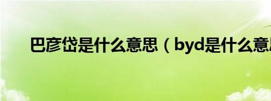 巴彦岱是什么意思（byd是什么意思）