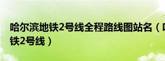 哈尔滨地铁2号线全程路线图站名（哈尔滨地铁2号线）