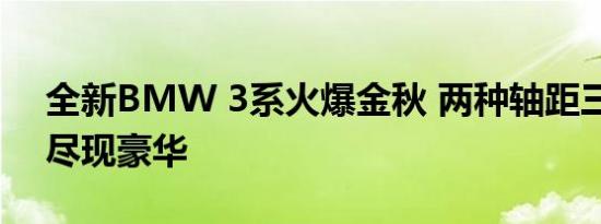 全新BMW 3系火爆金秋 两种轴距三大设计尽现豪华