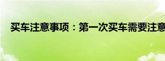 买车注意事项：第一次买车需要注意什么