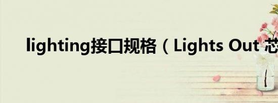 lighting接口规格（Lights Out 芯片）