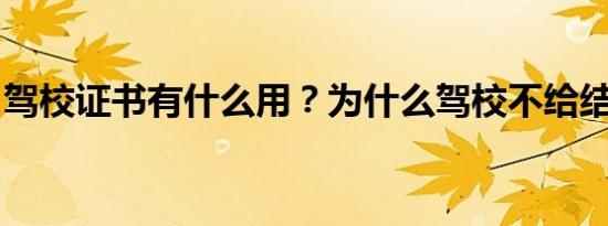 驾校证书有什么用？为什么驾校不给结业证书