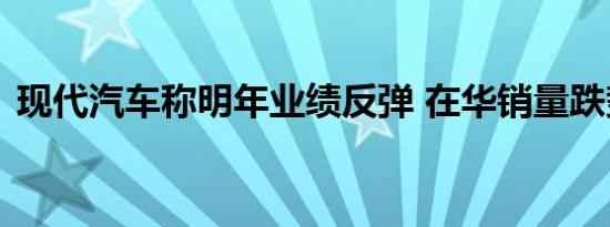 现代汽车称明年业绩反弹 在华销量跌势依旧