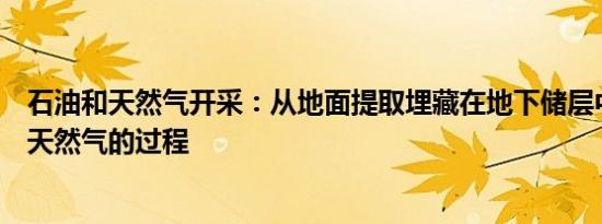 石油和天然气开采：从地面提取埋藏在地下储层中的石油和天然气的过程