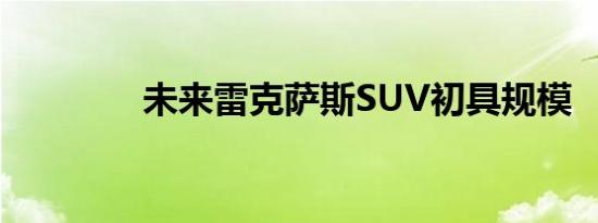 未来雷克萨斯SUV初具规模