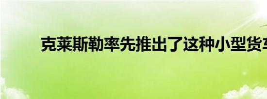 克莱斯勒率先推出了这种小型货车