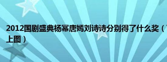 2012国剧盛典杨幂唐嫣刘诗诗分别得了什么奖（可不可以配上图）