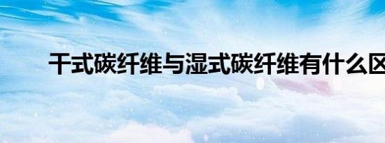 干式碳纤维与湿式碳纤维有什么区别