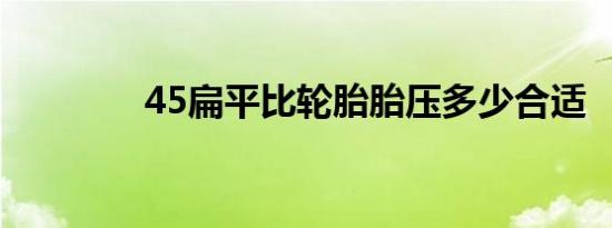 45扁平比轮胎胎压多少合适