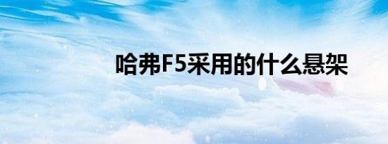 哈弗F5采用的什么悬架