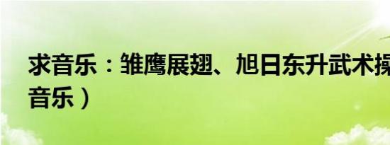 求音乐：雏鹰展翅、旭日东升武术操（mp3音乐）