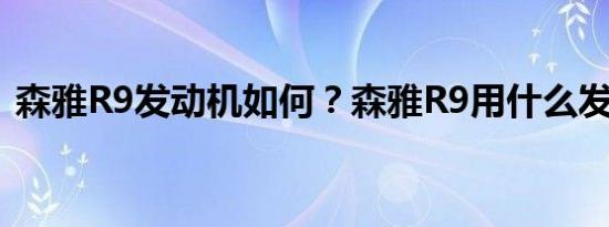 森雅R9发动机如何？森雅R9用什么发动机？