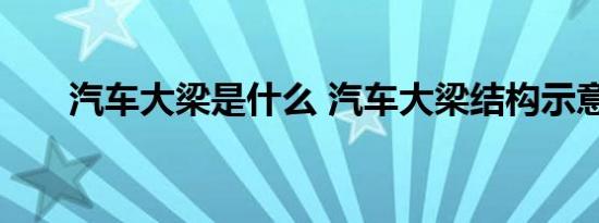 汽车大梁是什么 汽车大梁结构示意图