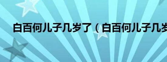 白百何儿子几岁了（白百何儿子几岁了）